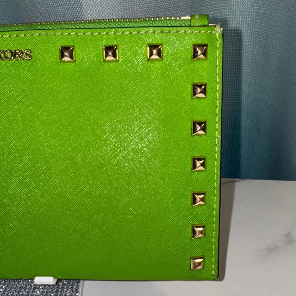 Michael Kors Lime Green Studded Wristlet